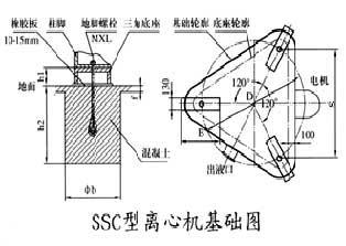 三足沉降離心機(jī)安裝尺寸圖